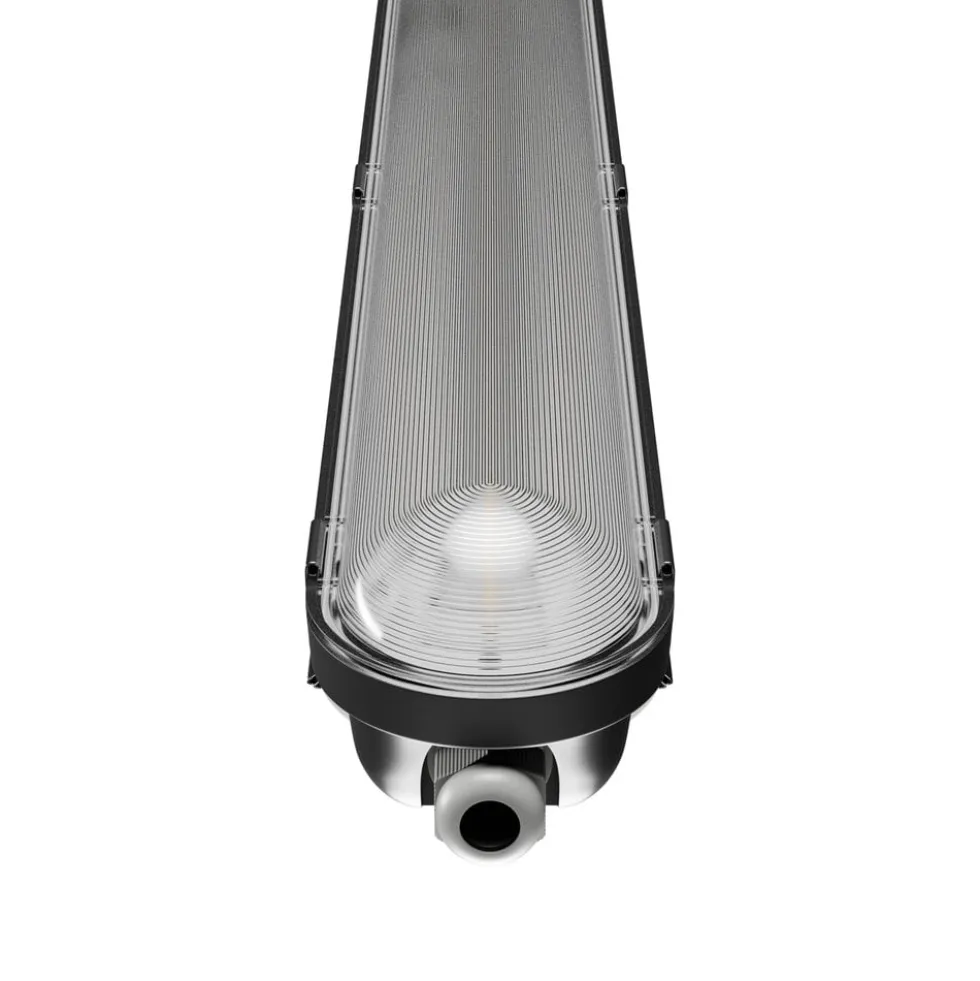 LED Feuchtraumleuchte IP66 – 20-40W 3000-6000Lm – 840 Neutralweiß | 120cm – Multi Lumen Einstellbar – IK10 – Limea Pro – Schwarz