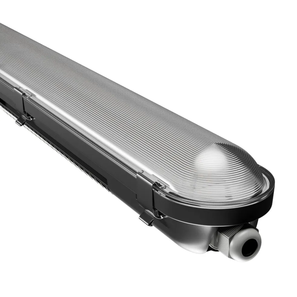 LED Feuchtraumleuchte IP66 – 20-40W 3000-6000Lm – 840 Neutralweiß | 120cm – Multi Lumen Einstellbar – IK10 – Limea Pro – Schwarz