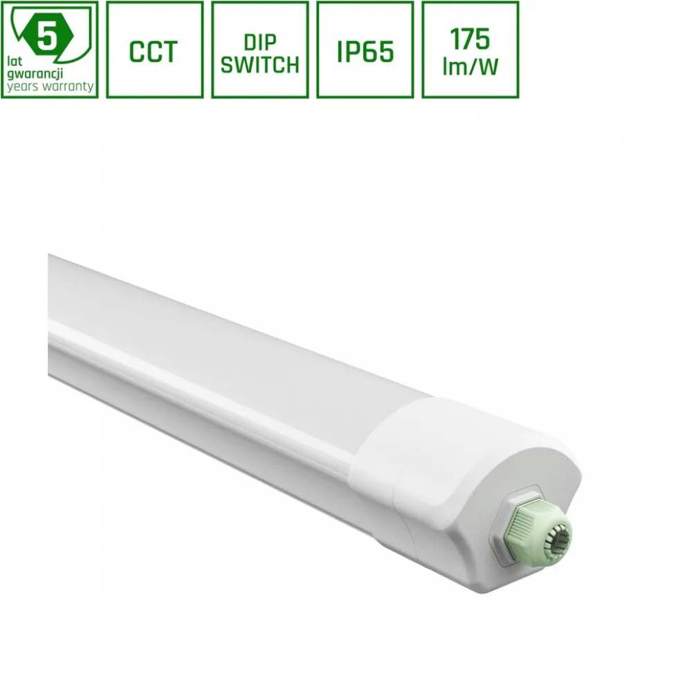 LED Feuchtraumleuchte Poseidon V1.0 30-50W 4650-8750lm - 830-865 CCT | 150cm - Durchgangsverdrahtung (5x2.5mm2)
