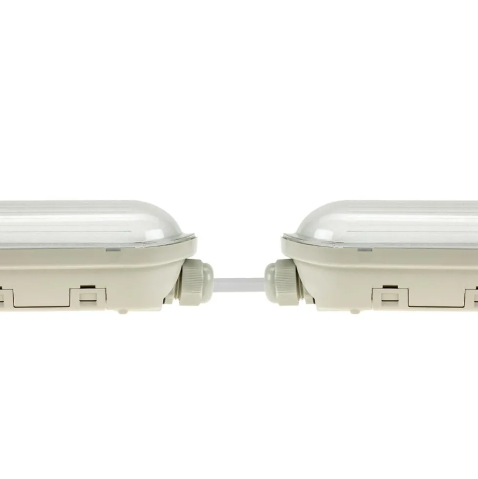 LED-Feuchtraumleuchte Wannenleuchte IP65 - 60cm - 20W - 3000 Lumen - 4000K 840 Neutral Weiss | IK10 - modulär anschließbar Durchgangsverdrahtung