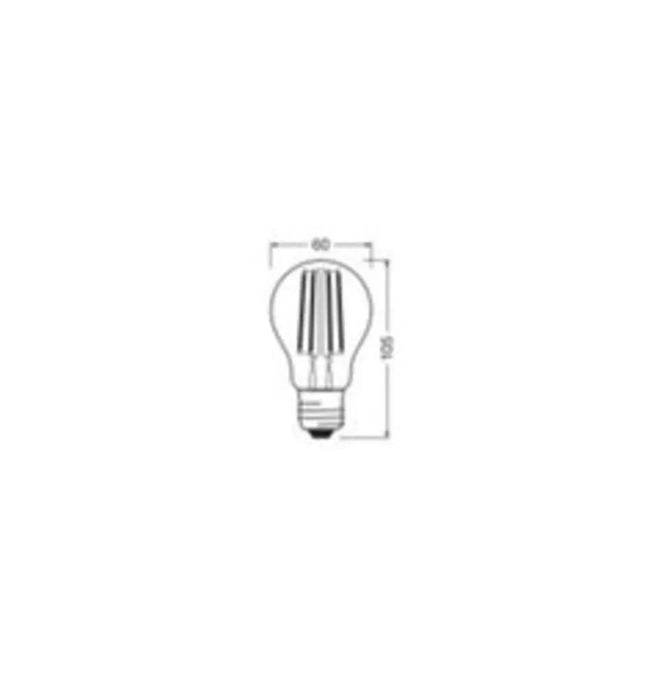 LED-Filamentlampe klar E27-7 W 806 lm 827 mm sehr warmweiß 3-stufig dimmbar