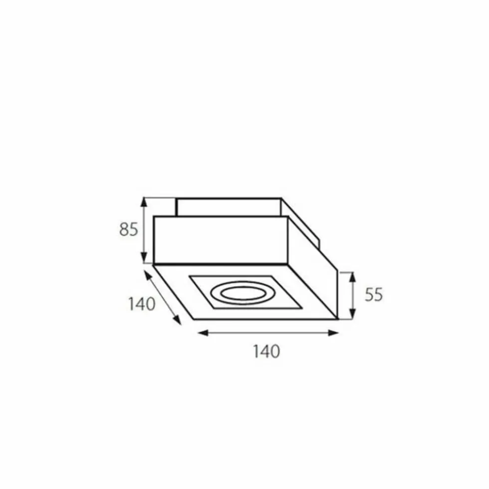 LED GU10 Deckenspot Armatur Schwarz - für 1 LED GU10 Spot