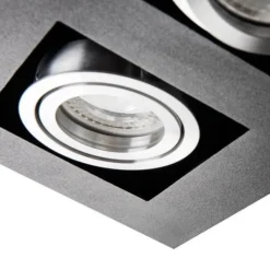 LED GU10 Deckenspot Armatur schwarz - zweifach für 2 LED GU10 Spots - exkl. LED Spots