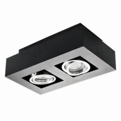 LED GU10 Deckenspot Armatur schwarz - zweifach für 2 LED GU10 Spots - exkl. LED Spots
