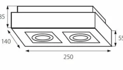 LED GU10 Deckenspot Armatur schwarz - zweifach für 2 LED GU10 Spots - exkl. LED Spots