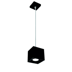 LED GU10 Deckenspot gesenkt Schwarz viereckig- 65cm Kabellänge - max. 40W