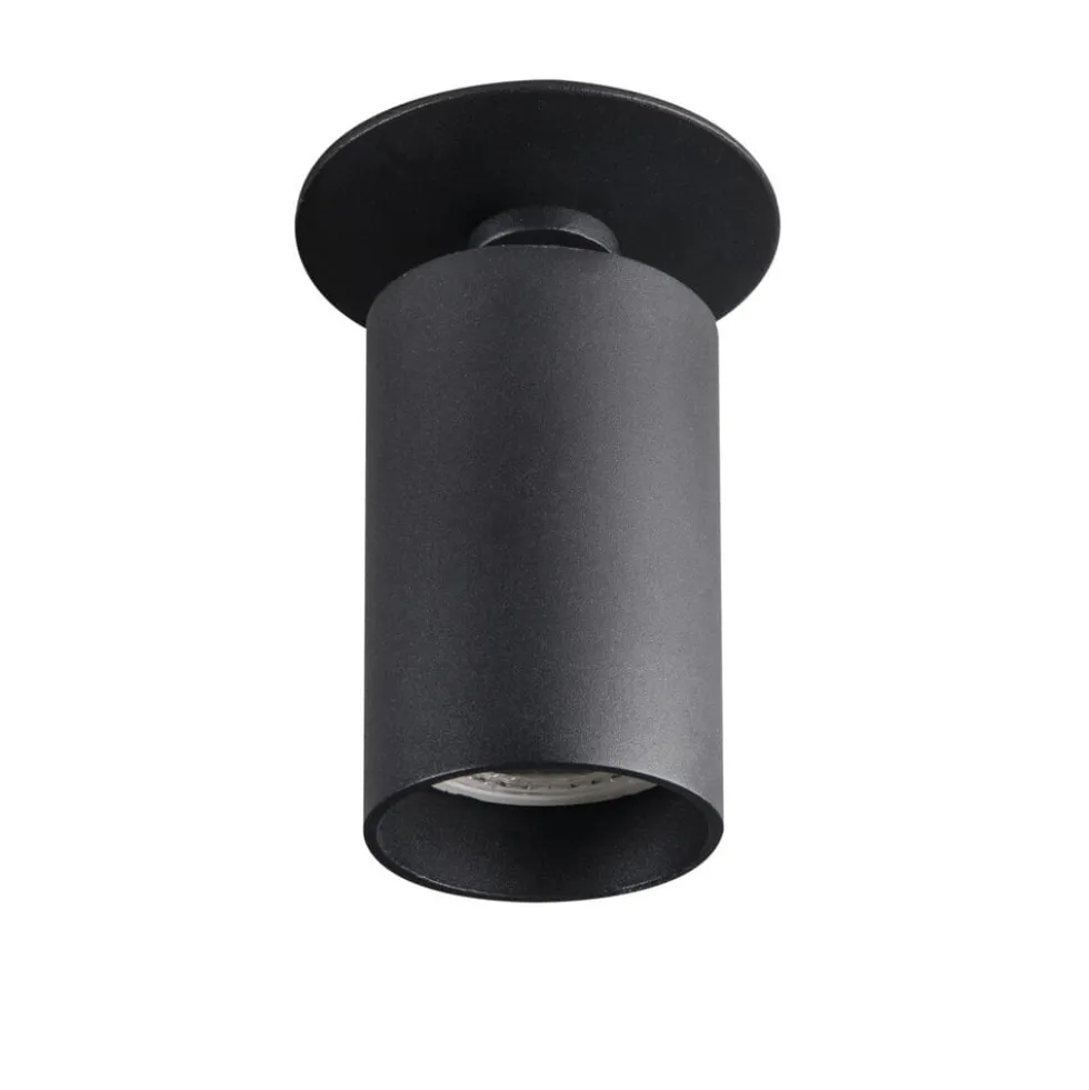 LED GU10 Deckenspot schwenkbar Schwarz rund - für 1 LED GU10 Spot