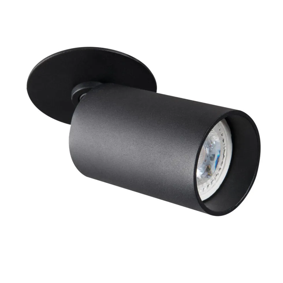 LED GU10 Deckenspot schwenkbar Schwarz rund - für 1 LED GU10 Spot