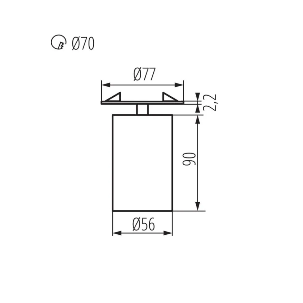 LED GU10 Deckenspot schwenkbar Schwarz rund - für 1 LED GU10 Spot