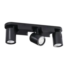 LED GU10 Deckenspot Wandspot schwarz - dreifach für 3 LED GU10 Spots