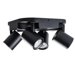 LED GU10 Deckenspot Wandspot schwarz - vierfach für 4 LED GU10 Spots