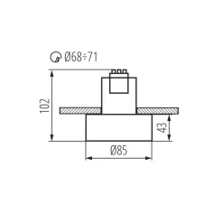 LED GU10 Deckenspot weiß rund - für 1 LED GU10 Spot