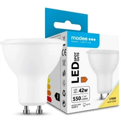 LED GU10 Spot – 6W 550lm – 2700K Warmweiß – 110° Abstrahlwinkel – Kunststoffgehäuse