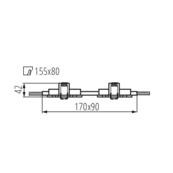 LED GU10 Strahler Einbaurahmen Schwarz rechteckig - für 2 LED GU10 Spots