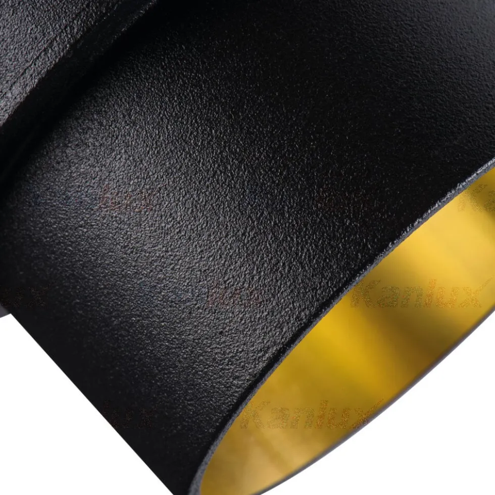LED GU10 Strahler Einbaurahmen Schwarz Gold rund - für 1 LED GU10 Spot