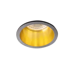 LED GU10 Strahler Einbaurahmen Schwarz Gold rund - für 1 LED GU10 Spot