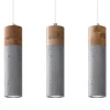 LED Hängeleuchte Beton Holz ZANE - 3 x GU10 Fassung - exkl. LED's