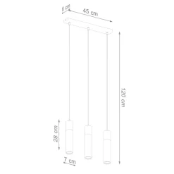 LED Hängeleuchte Beton Holz ZANE - 3 x GU10 Fassung - exkl. LED's