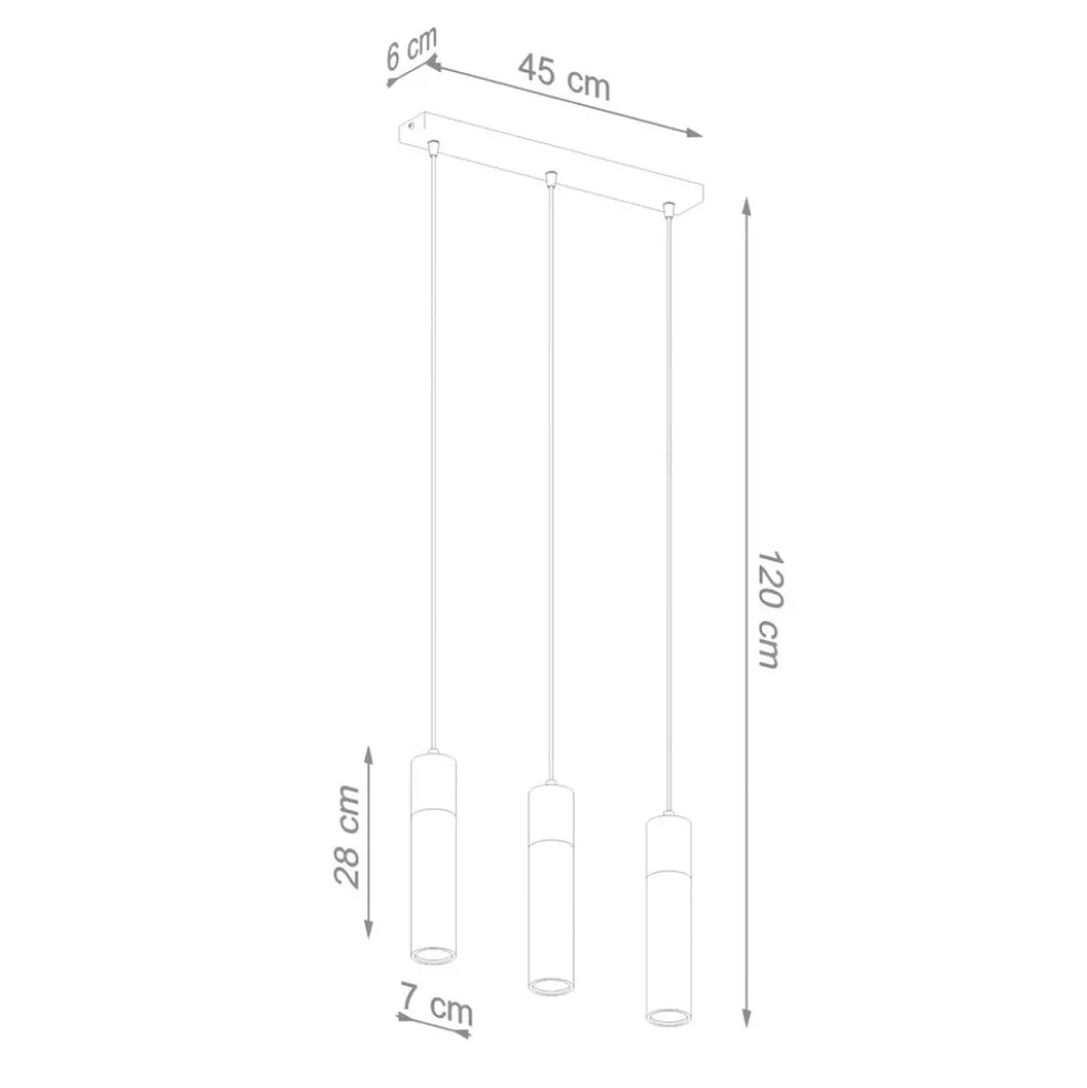 LED Hängeleuchte Beton Holz ZANE - 3 x GU10 Fassung - exkl. LED's
