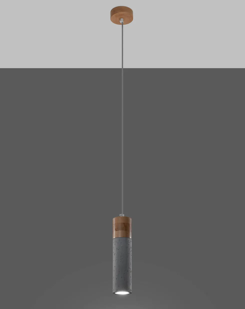 LED Hängeleuchte Beton Holz ZANE - 1 x GU10 Fassung - exkl. LED's