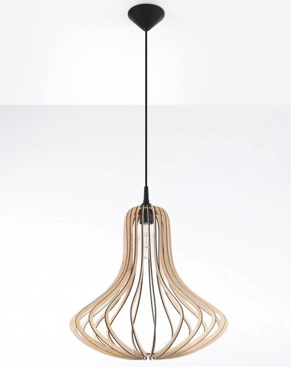 LED Hängeleuchte Holz ELZA - 1 x E27 Fassung - exkl. LED's