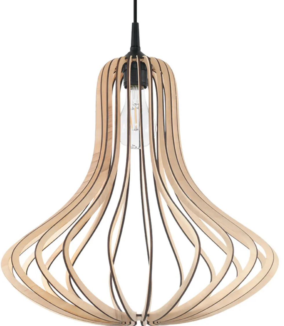 LED Hängeleuchte Holz ELZA - 1 x E27 Fassung - exkl. LED's