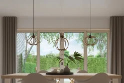 LED Hängeleuchte Holz MANDELINO - 1 x E27 Fassung - exkl. LED's