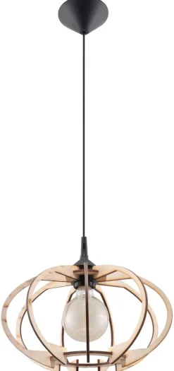LED Hängeleuchte Holz MANDELINO - 1 x E27 Fassung - exkl. LED's