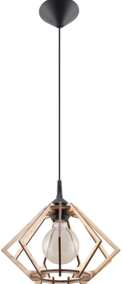 LED Hängeleuchte Holz POMPELMO - 1 x E27 Fassung - exkl. LED's