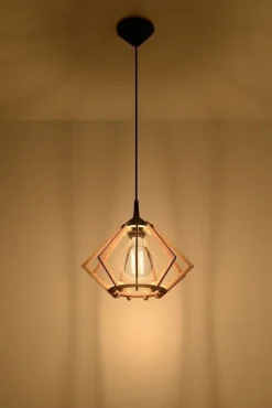 LED Hängeleuchte Holz POMPELMO - 1 x E27 Fassung - exkl. LED's