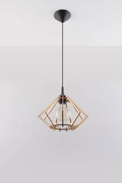 LED Hängeleuchte Holz POMPELMO - 1 x E27 Fassung - exkl. LED's