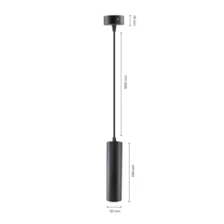 LED Hängeleuchte Madara Mini II GU10 Fassung – Pendel-Lampe Schwarz – 60x200mm – 1m Kabel – Maximale Länge 325mm