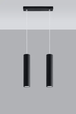LED Hängeleuchte Mattschwarz LOOPEZ - 2 x GU10 Fassung - exkl. LED's