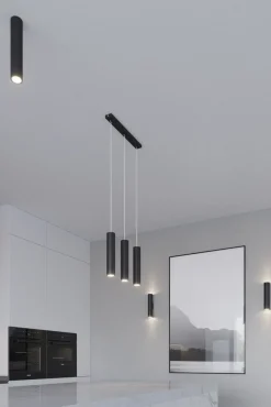 LED Hängeleuchte Mattschwarz LOOPEZ - 2 x GU10 Fassung - exkl. LED's