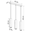 LED Hängeleuchte Mattschwarz LOOPEZ - 3 x GU10 Fassung - exkl. LED's