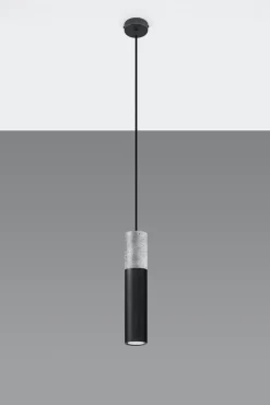 LED Hängeleuchte Schwarz Beton BORGIO - 1 x GU10 Fassung - exkl. LED's