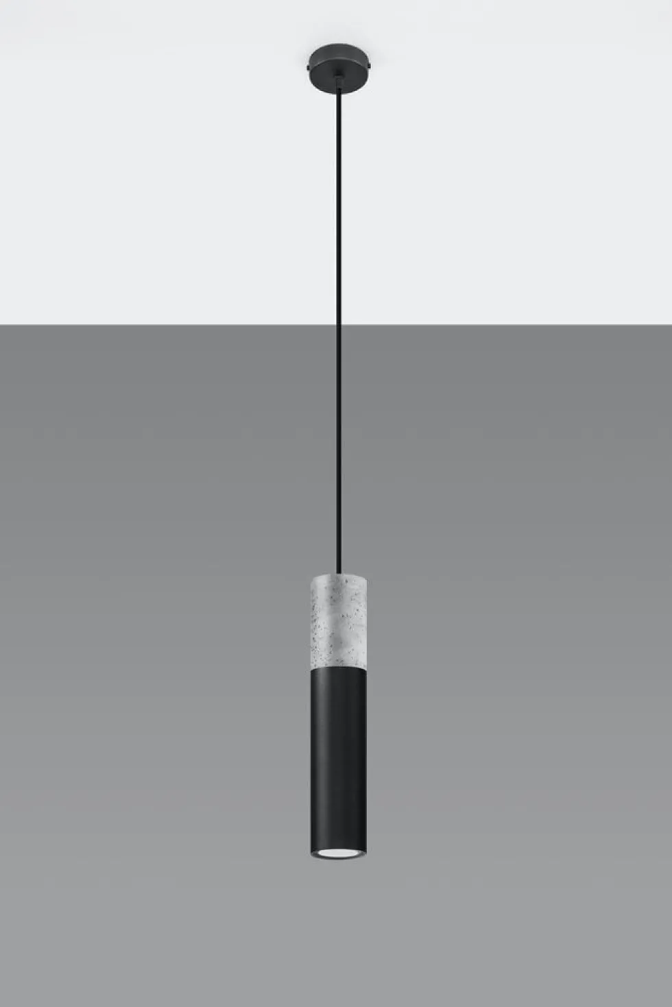 LED Hängeleuchte Schwarz Beton BORGIO - 1 x GU10 Fassung - exkl. LED's
