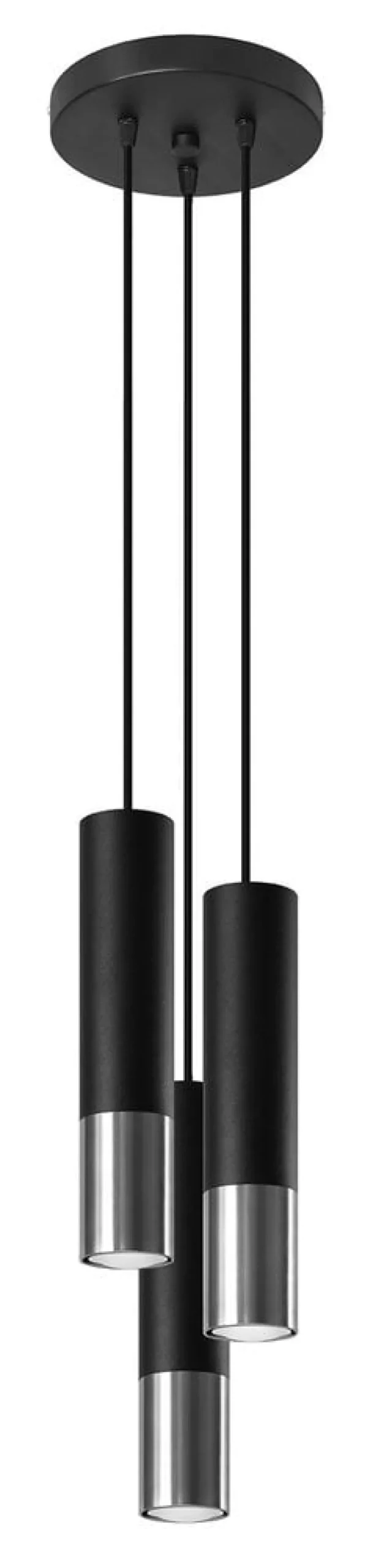 LED Hängeleuchte Schwarz Chrom LOOPEZ - 3 x GU10 Fassung - exkl. LED's