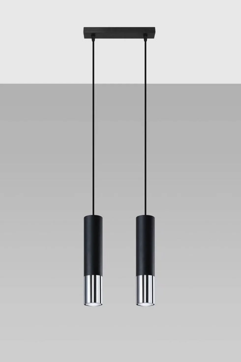 LED Hängeleuchte Schwarz Chrom LOOPEZ - 2 x GU10 Fassung - exkl. LED's