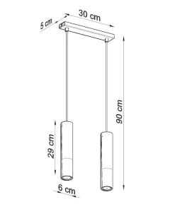 LED Hängeleuchte Schwarz Chrom LOOPEZ - 2 x GU10 Fassung - exkl. LED's