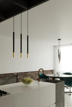 LED Hängeleuchte Schwarz Gold MOZAICA - 3 x G9 Fassung - exkl. LED's