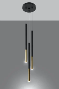 LED Hängeleuchte Schwarz Gold MOZAICA - 3 x G9 Fassung - exkl. LED's