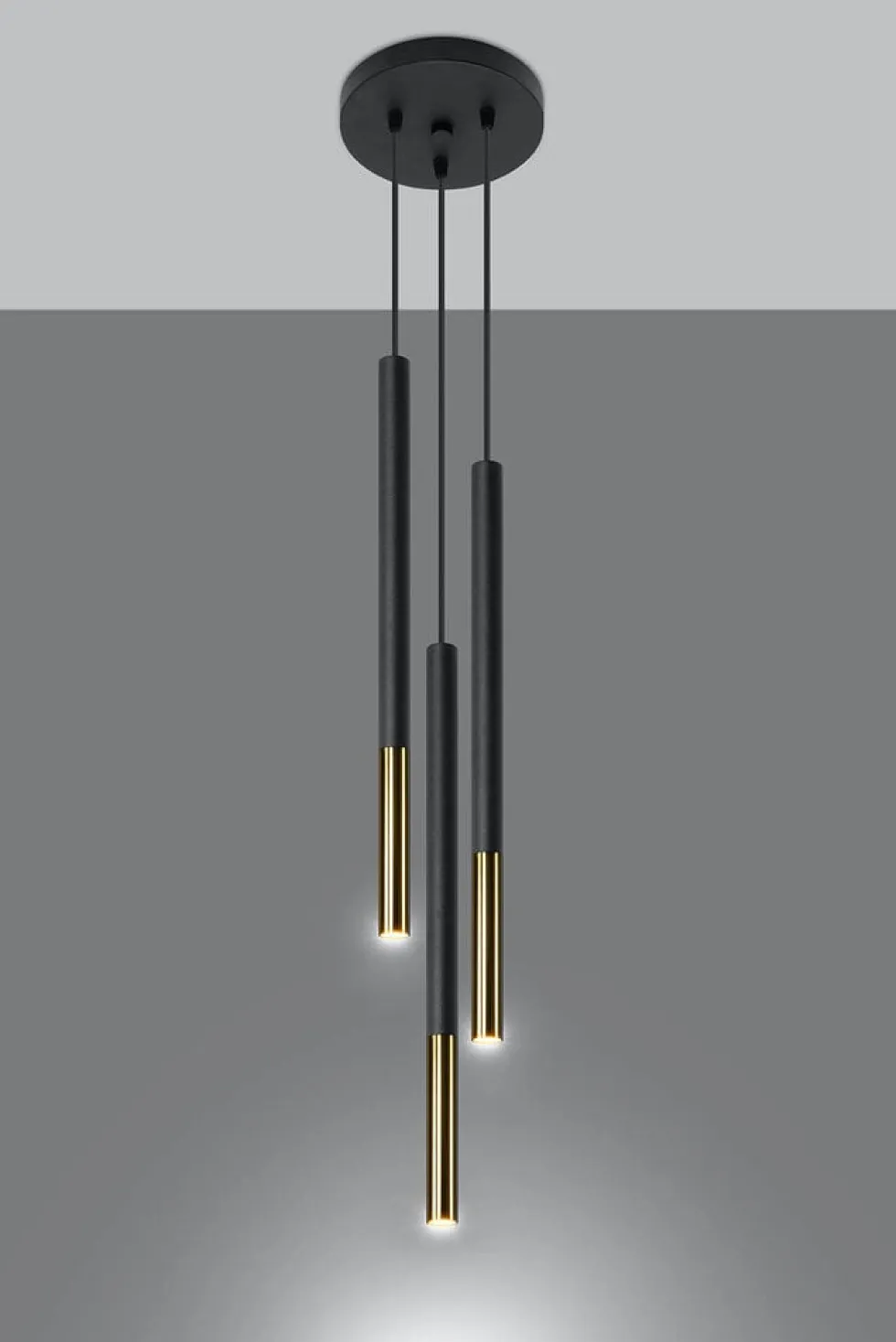 LED Hängeleuchte Schwarz Gold MOZAICA - 3 x G9 Fassung - exkl. LED's