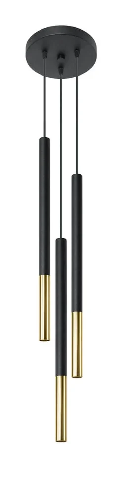 LED Hängeleuchte Schwarz Gold MOZAICA - 3 x G9 Fassung - exkl. LED's