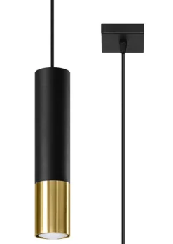 LED Hängeleuchte Schwarz Gold LOOPEZ - 1 x GU10 Fassung - exkl. LED's