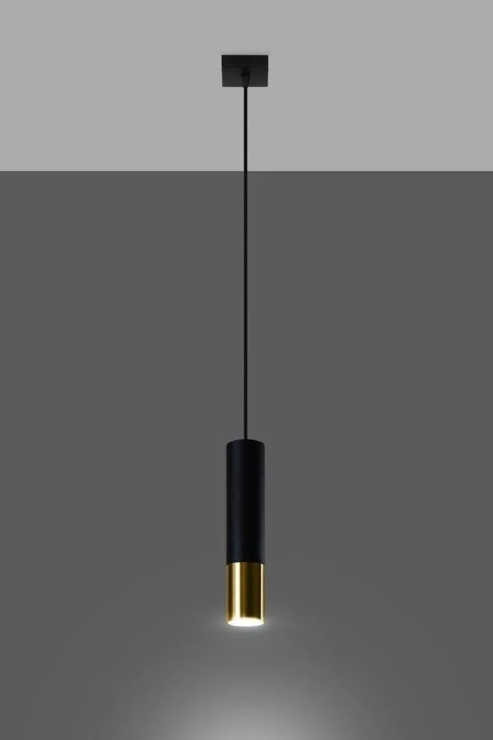 LED Hängeleuchte Schwarz Gold LOOPEZ - 1 x GU10 Fassung - exkl. LED's