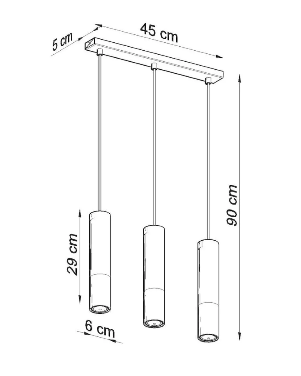LED Hängeleuchte Schwarz Gold LOOPEZ - 3 x GU10 Fassung - exkl. LED's