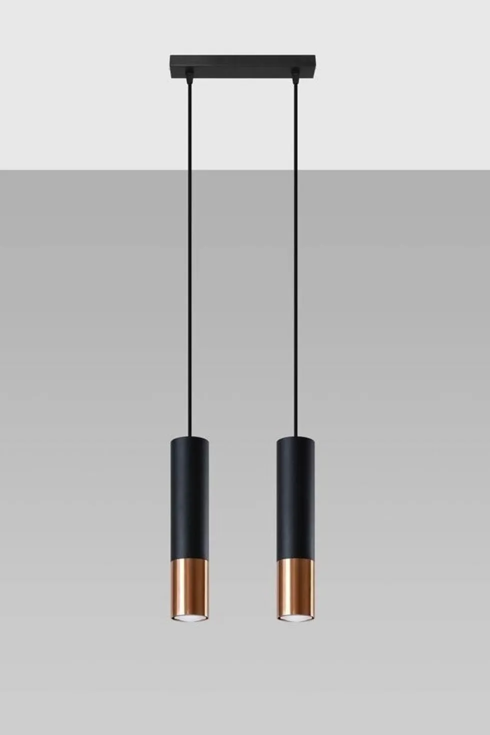 LED Hängeleuchte Schwarz Kupfer LOOPEZ - 2 x GU10 Fassung - exkl. LED's