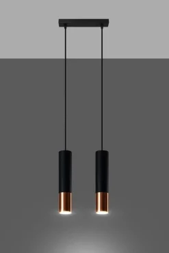 LED Hängeleuchte Schwarz Kupfer LOOPEZ - 2 x GU10 Fassung - exkl. LED's