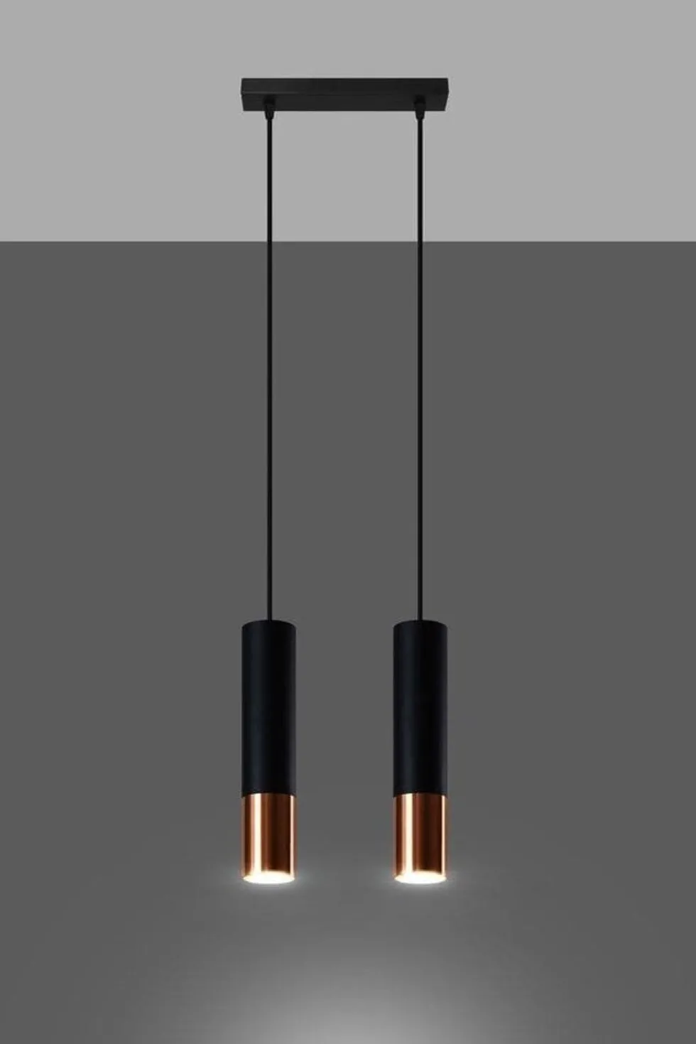 LED Hängeleuchte Schwarz Kupfer LOOPEZ - 2 x GU10 Fassung - exkl. LED's